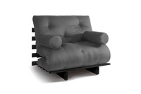 Schlafsofa 90x200 - Slim Comfort Black - Pascall Futon Grau