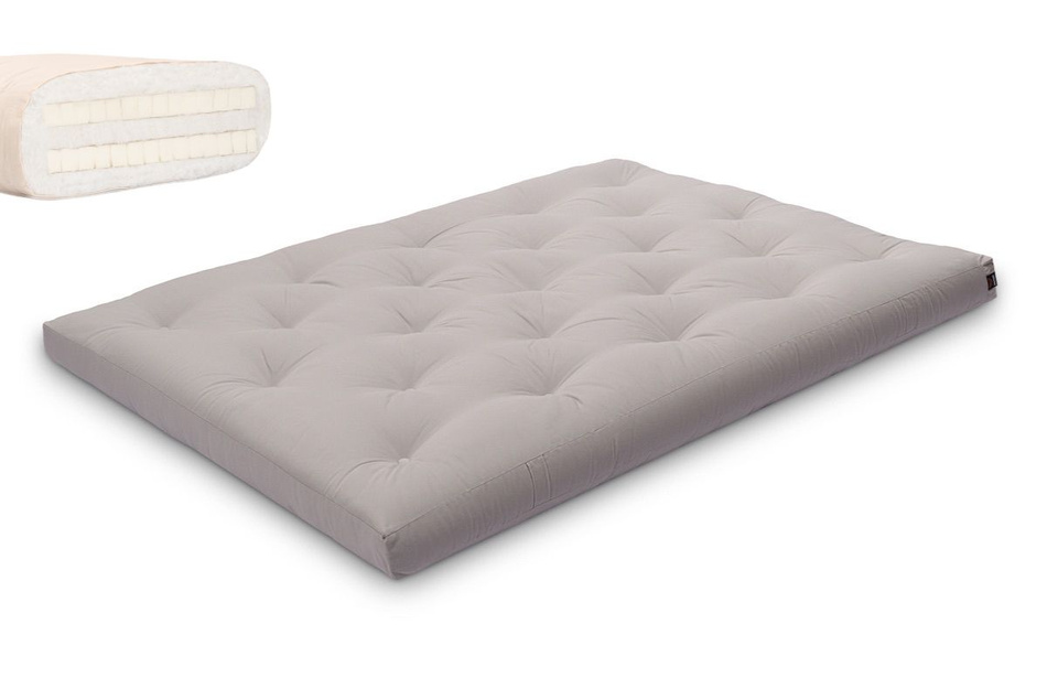Matratze Futon 140x200 mit Latex - Pascall Slim Duo Latex Grau