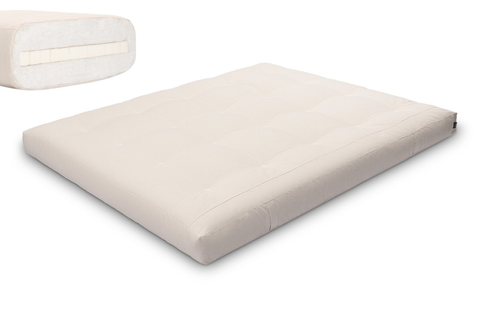 Matratze Futon 160x200 mit Latex - Pascall Medium Latex Ecru