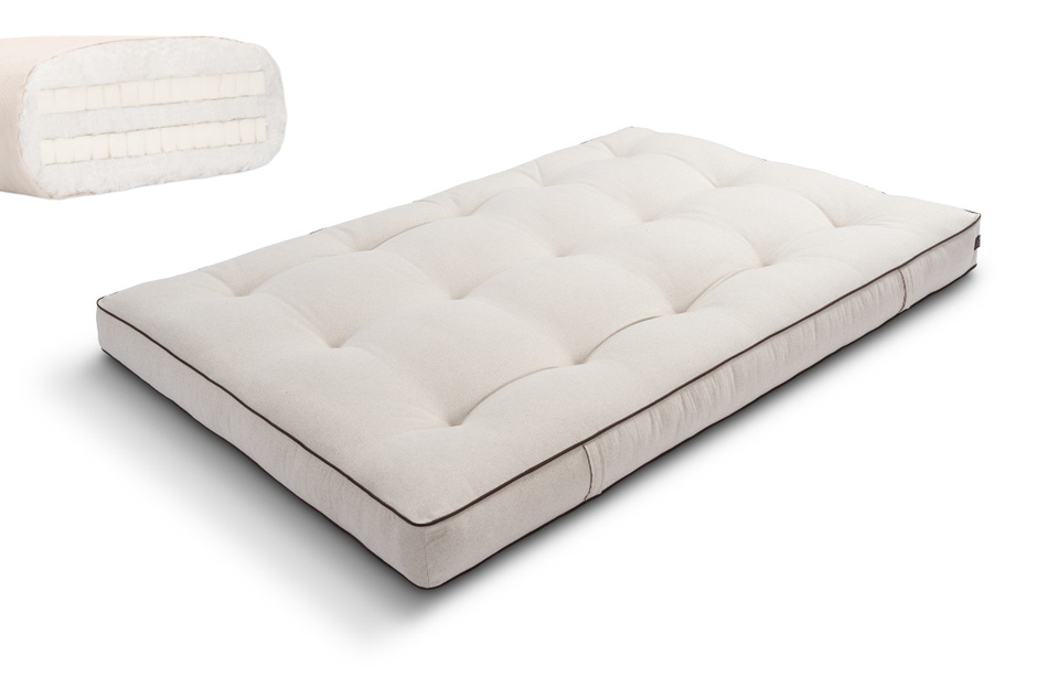 Matratze Futon 140x200 mit Latex - Pascall Medium Duo Latex Kedro Leinen