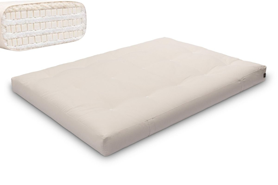 Matratze Futon 140x200 mit Latex - Pascall Comfort Trio Latex Wool Ecru