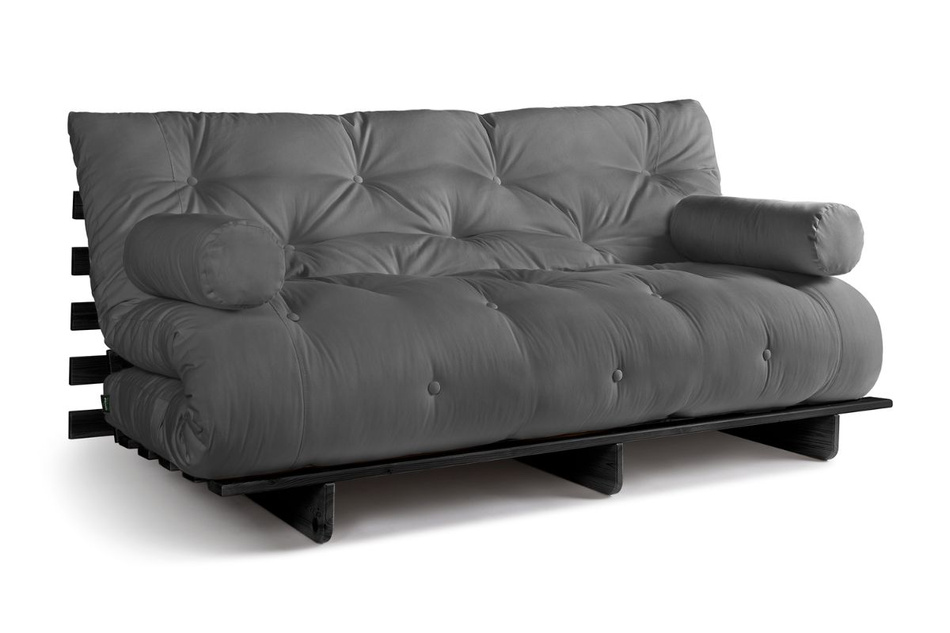 Schlafsofa 180x200 - Slim Basic Black - Pascall Futon Grau