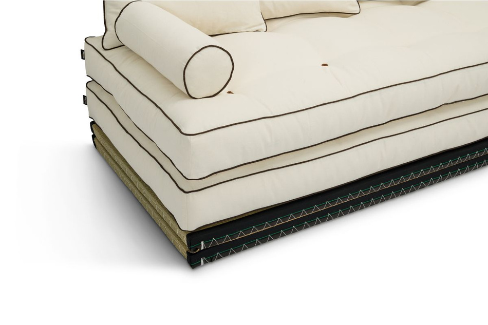 Ecksofa Tatami Medium Natural Kedro 100x200 - Pascall Futon Ecru