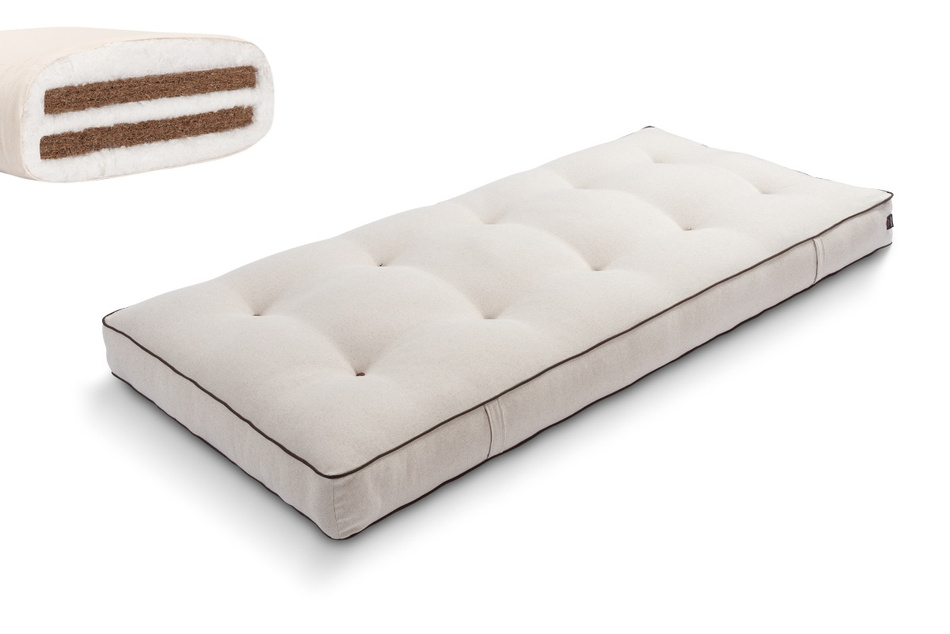 Matratze Futon 90x200 mit Kokos - Pascall Medium Duo Coco Kedro Leinen