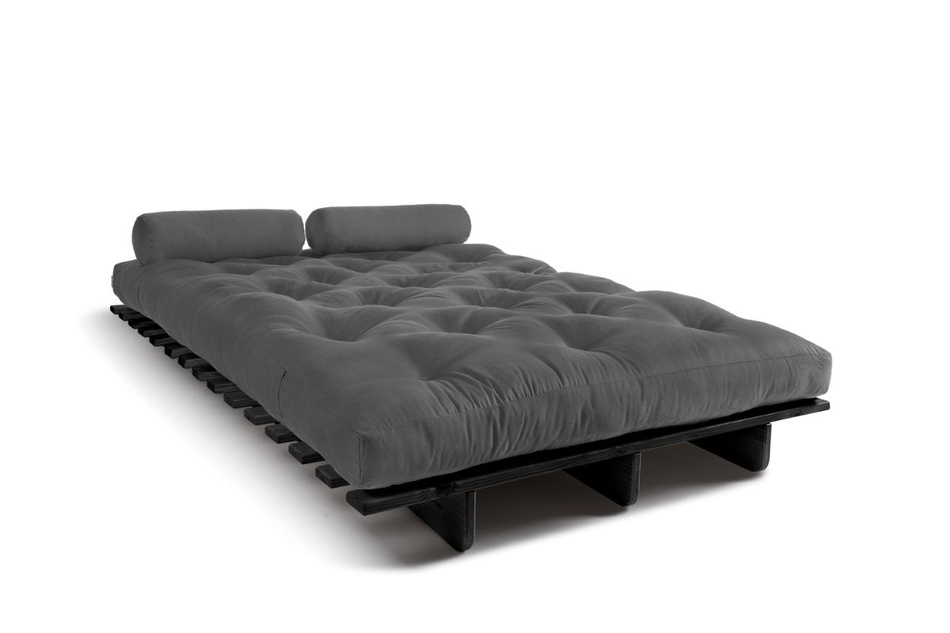 Schlafsofa 120x200 - Slim Comfort Black - Pascall Futon Grau