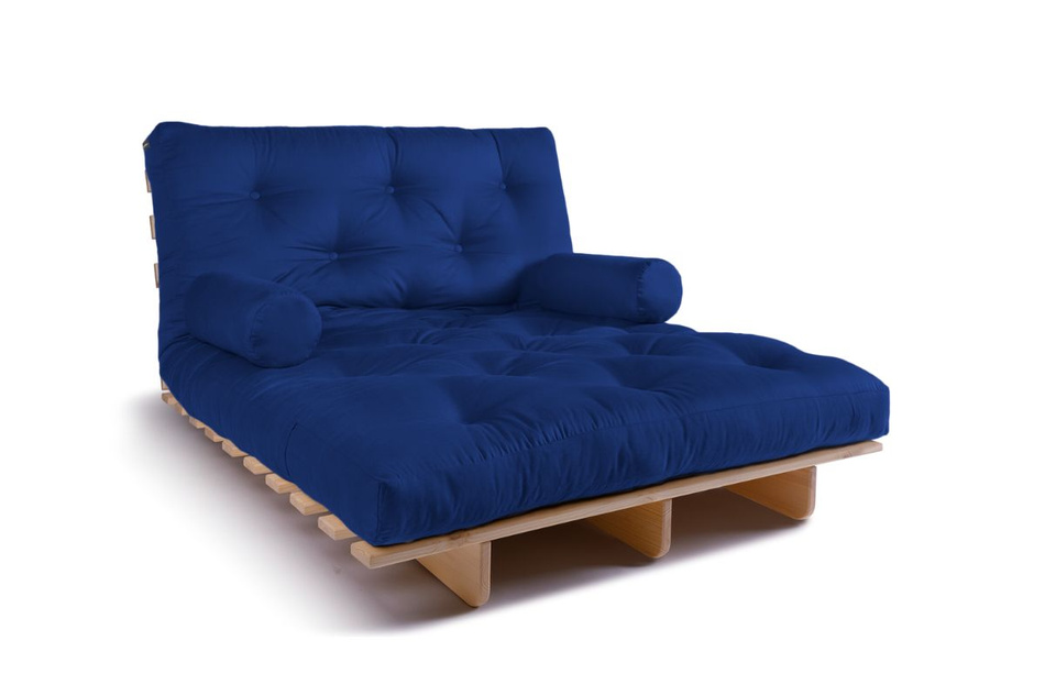 Schlafsofa 120x200 - Slim Comfort Classic - Pascall Futon Blau