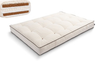 Matratze Futon 120x200 mit Wolle, Latex und Kokos - Pascall Comfort Wool Hard Kedro Ecru