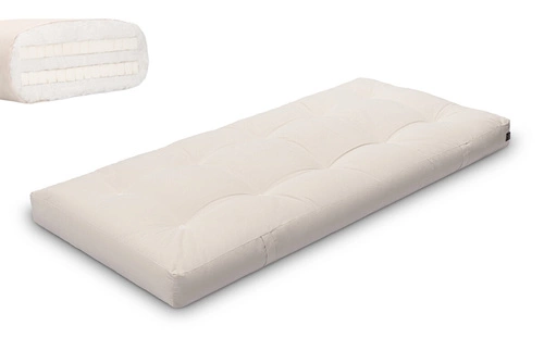 Ecru \ Baumwollvlies + 2x 3 cm Latexschicht \ 90x200 cm
