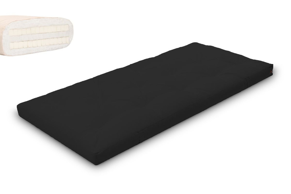 Matratze Futon 90x200 mit Latex - Pascall Slim Duo Latex Schwarz