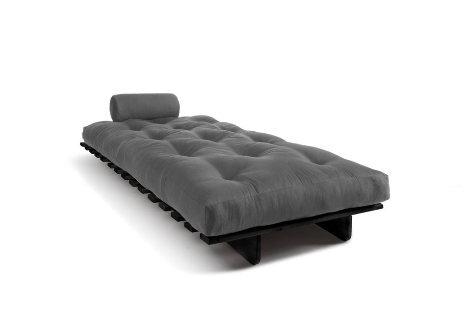 Schlafsofa 90x200 - Slim Exclusive Black - Pascall Futon Grau
