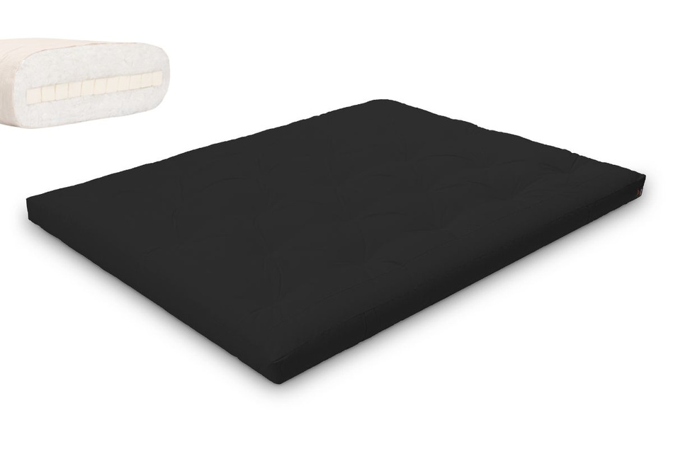 Matratze Futon 160x200 mit Latex - Pascall Slim Latex Schwarz