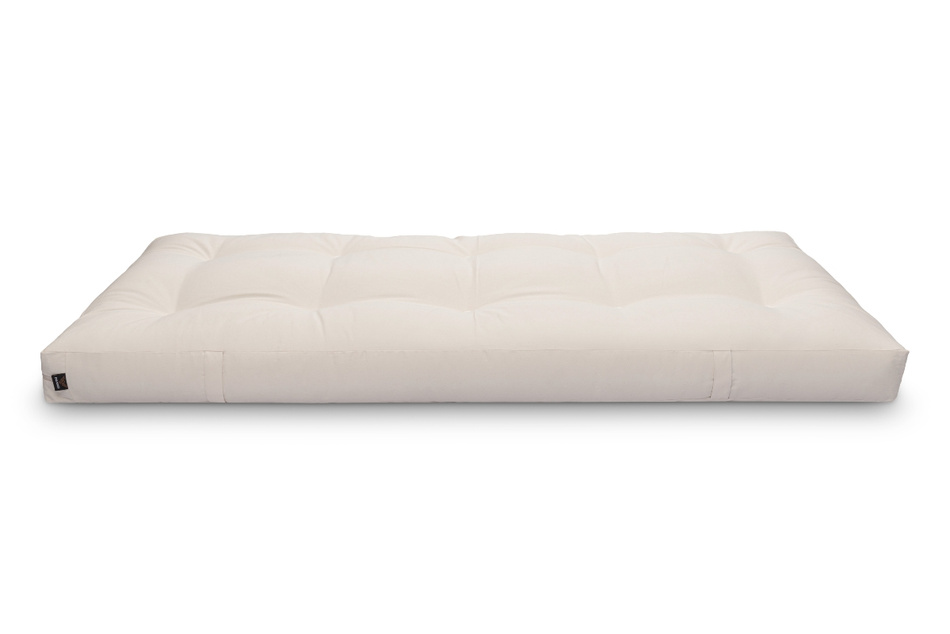 Matratze Futon 90x200 mit Wolle, Latex und Kokos - Pascall Comfort Wool Ecru