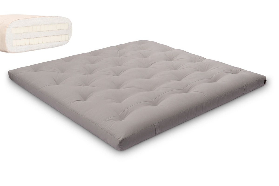 Matratze Futon 200x200 mit Latex - Pascall Slim Duo Latex Grau