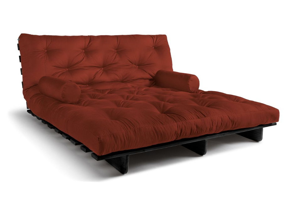 Schlafsofa 180x200 - Slim Exclusive Black - Pascall Futon Ziegelstein
