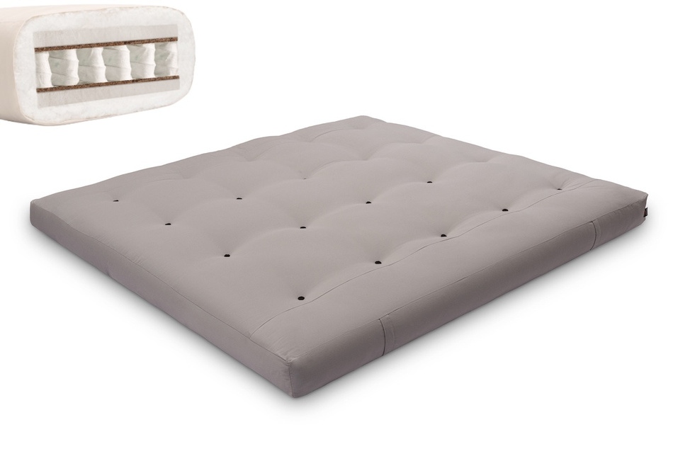 Matratze Futon 180x200 - Pascall Hybrid Pocket H4 Grau