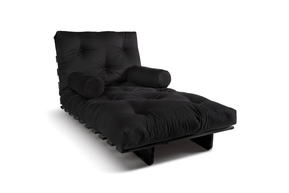 Schlafsofa 90x200 - Slim Comfort Black - Pascall Futon Schwarz