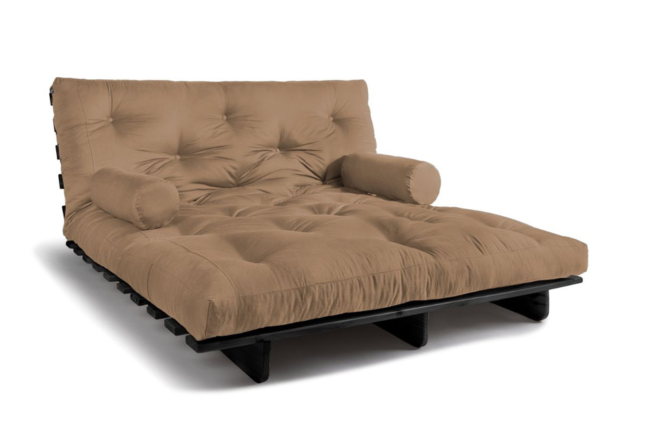 Schlafsofa 160x200 - Slim Basic Black - Pascall Futon Beige