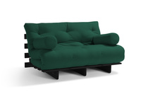 Schlafsofa 160x200 - Slim Exclusive Black - Pascall Futon Flaschengrün