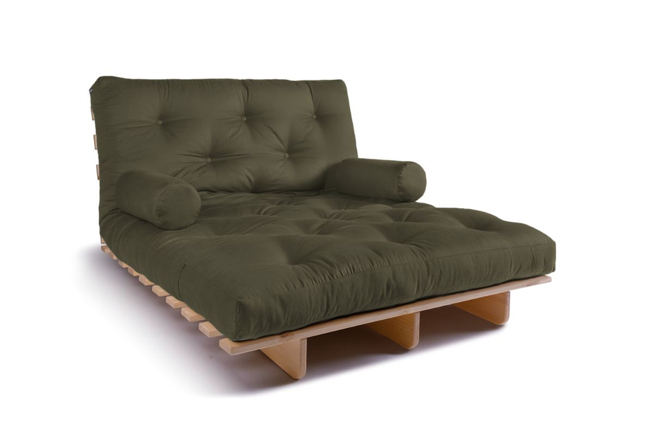 Schlafsofa 120x200 - Slim Exclusive Classic - Pascall Futon Khaki