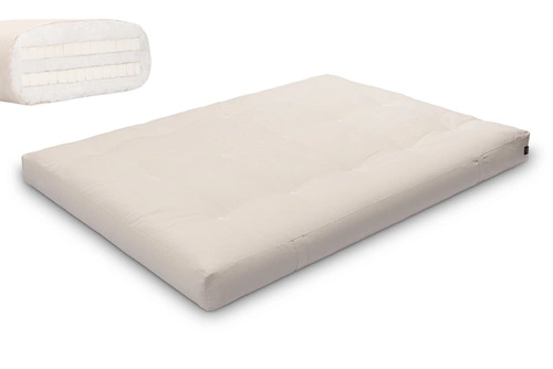 Ecru \ Baumwollvlies + 2x 3 cm Latexschicht \ 140x200 cm