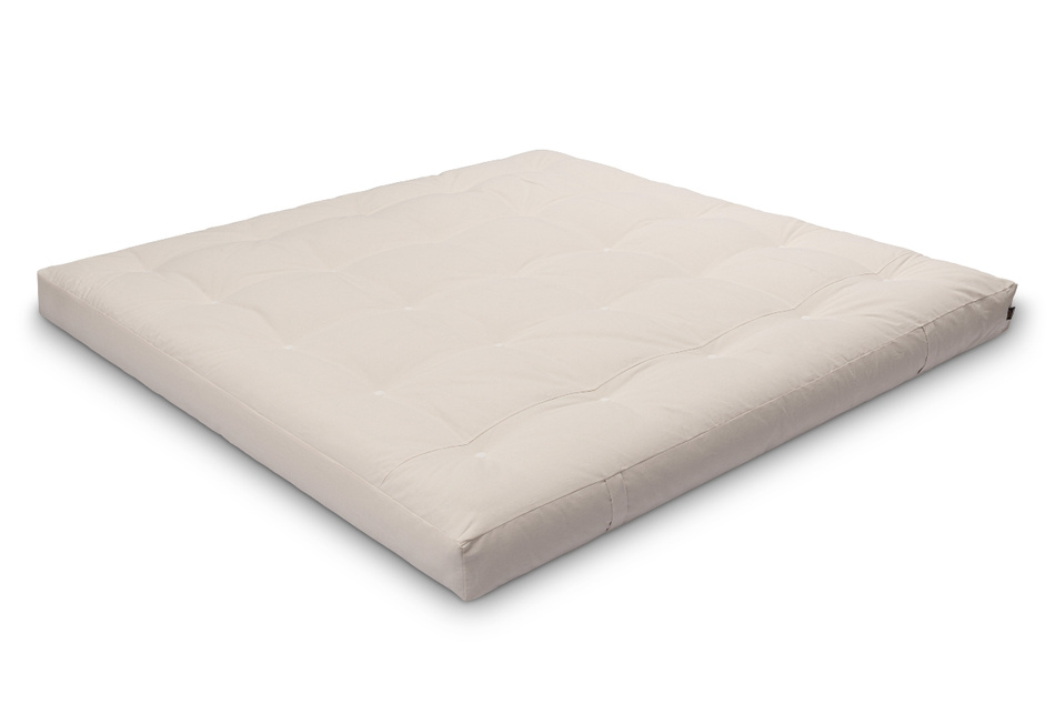 Matratze Futon 200x200 mit Wolle, Latex und Kokos - Pascall Comfort Wool Hard Ecru