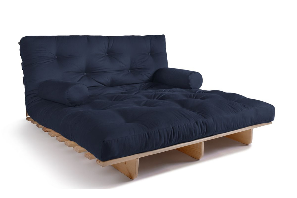 Schlafsofa 140x200 - Slim Comfort Classic - Pascall Futon Marineblau